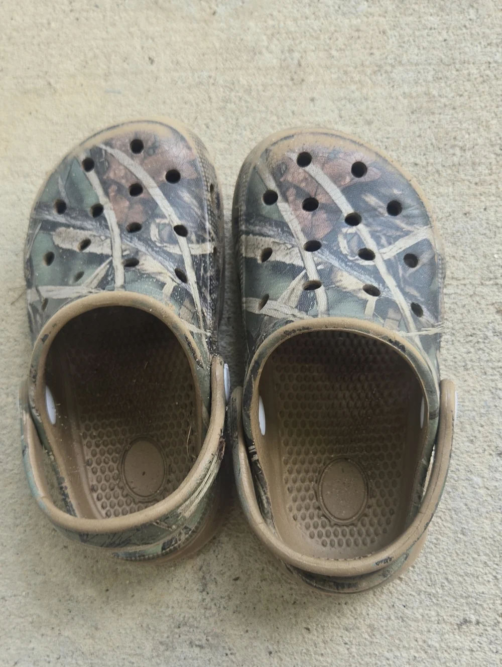 Kids Camouflage Clog Shoes - Brown/Green